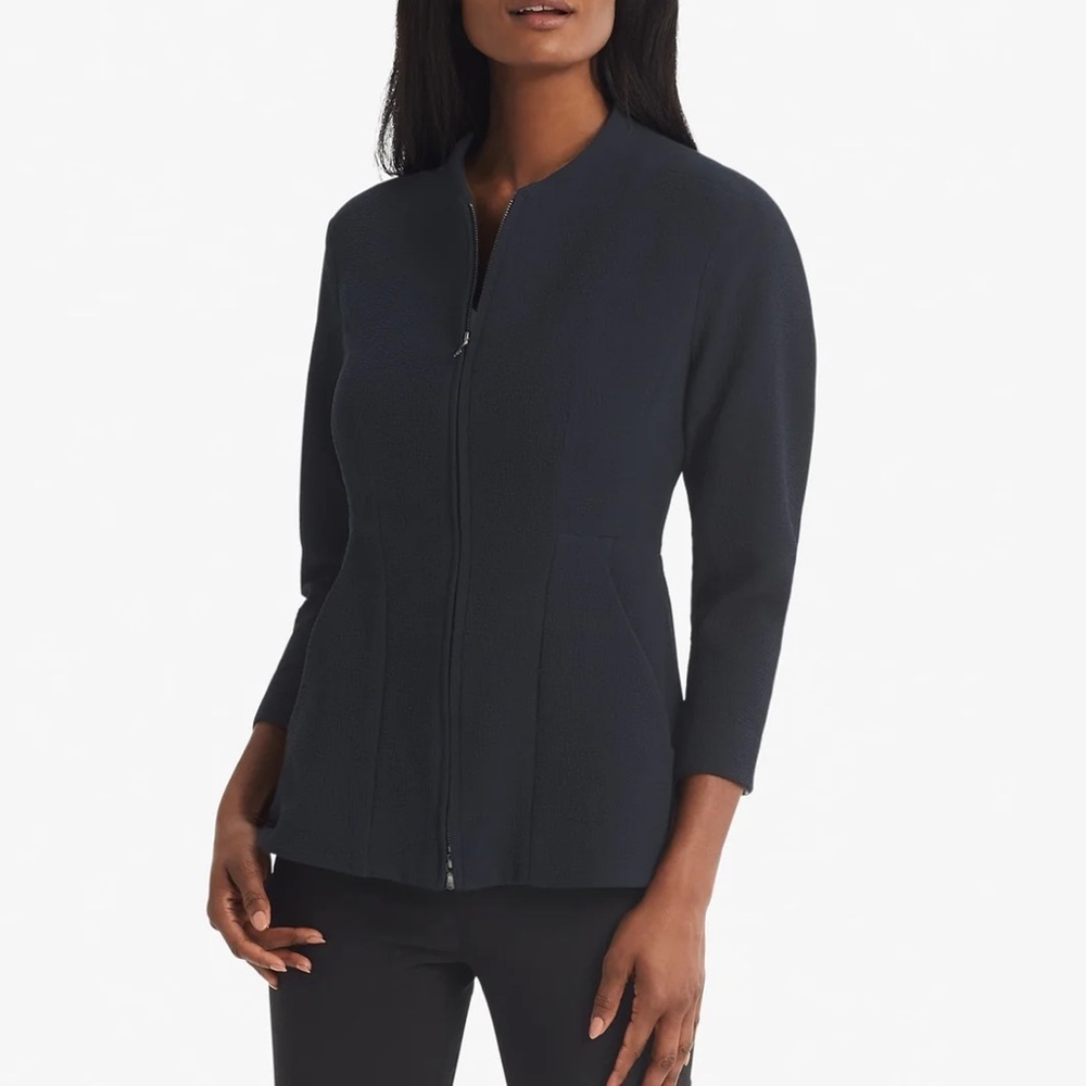 MM Lafleur Higgins Jacket Staccato Navy Blue Zip Up